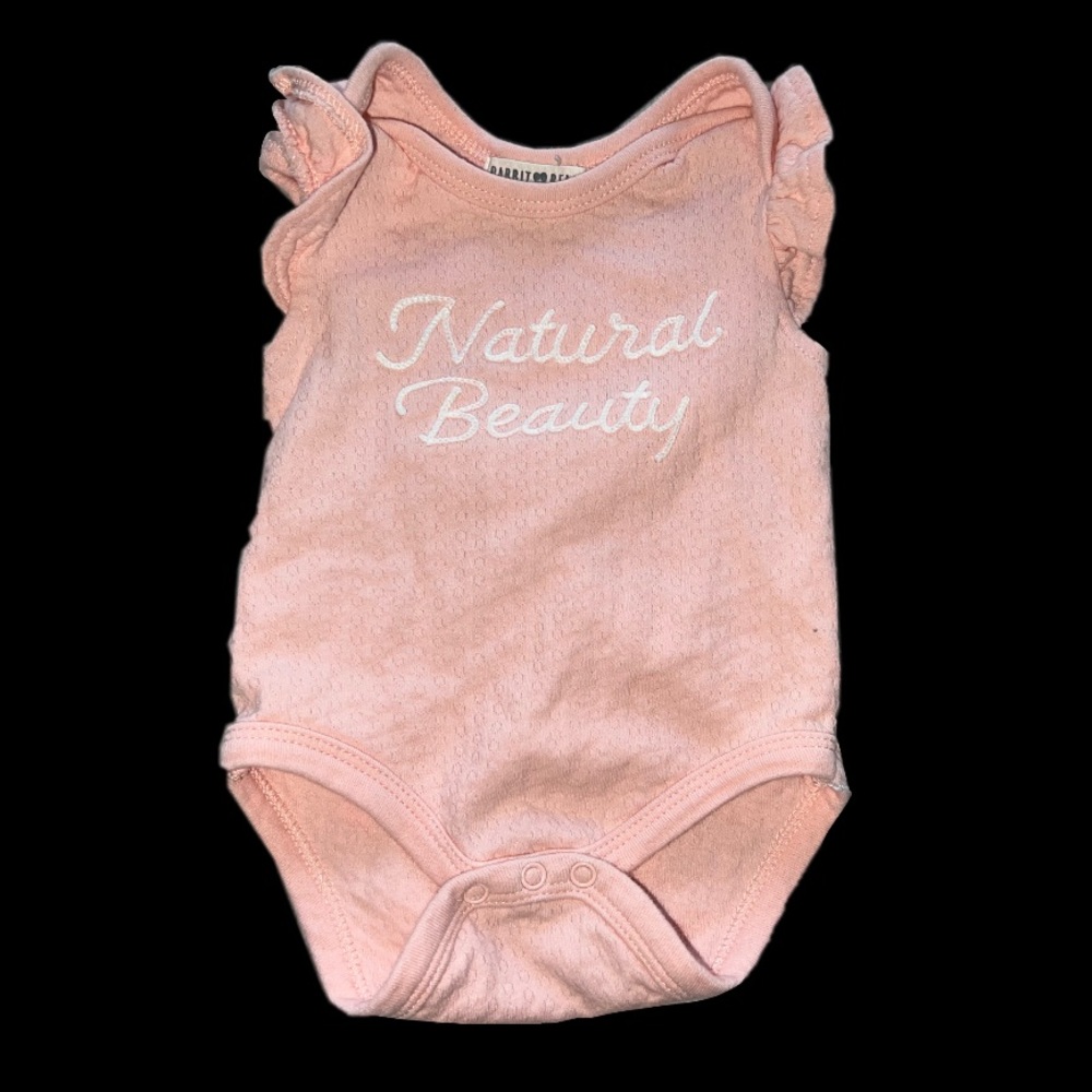 Pink “Natural Beauty” onesie 0-3 months